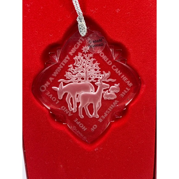 Lenox Other - Lenox 2000 Crystal Christmas Ornament Hope and Love Wintry Night Germany Frosted